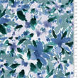 Viscose fabric WATERCOLOR BLUE FLOWERS ON GREEN RM 19448 #01