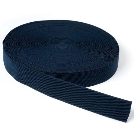 Rubber knitted vertical stripe NAVY 50 mm
