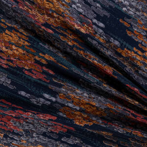 Viscose fabric YELLOW-BROWN BRAIDS #D2848-01