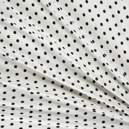 Viscose fabric black polka dots on white 81816-02