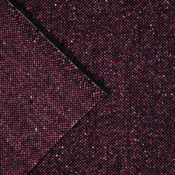 Fabric with wool Aubergine weave