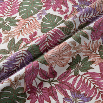 Viscose fabric DELICATE COLORED PALMS T2243-01
