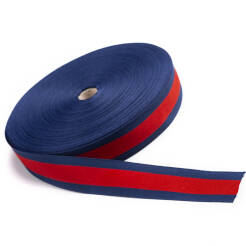Gros tape knitted  - navy blue -red 30 mm