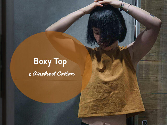 Boxy Top z Washed Cotton